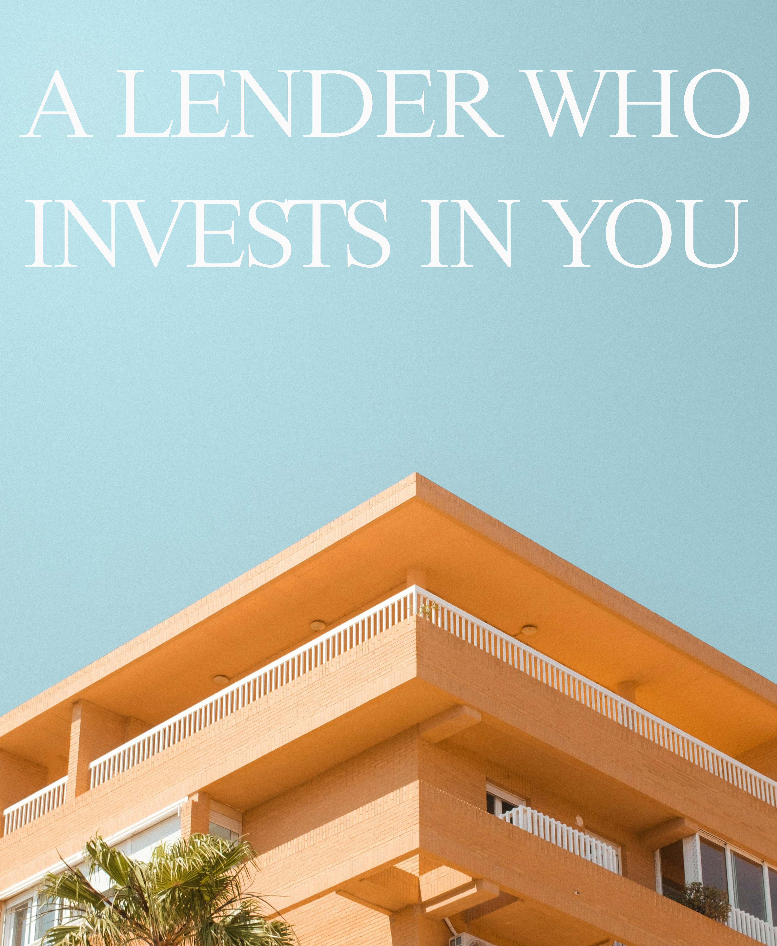 Building with palm tree